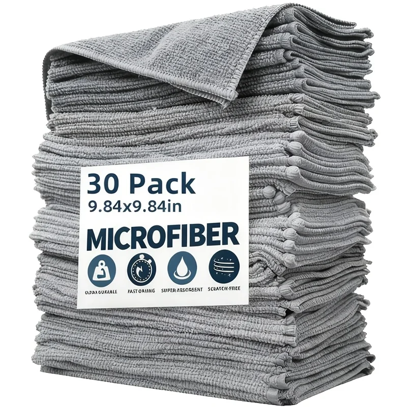 

10/20/30 Серая салфетка из микрофибры | Супер впитывающий, не таблетка, цветной, прочный и многоразовый, подходит для автомобилей、резидент