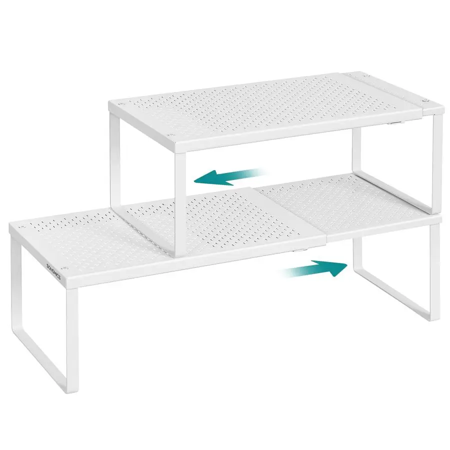 

Spice Racks, Set of 2 Expandable Kitchen Countertop Shelves, Small Cupboard Organizers, Metal, SpaceSaving Tabletop Shelves, Mat