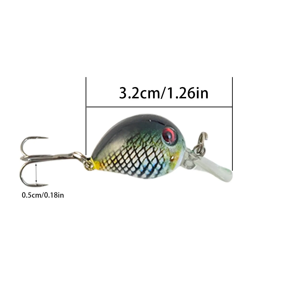 Streamlined Simulated Fish Scale Hard Bait With 3D Realistic Fish Eyes, Built-in Steel Rattle Balls Sharp Treble Hooks