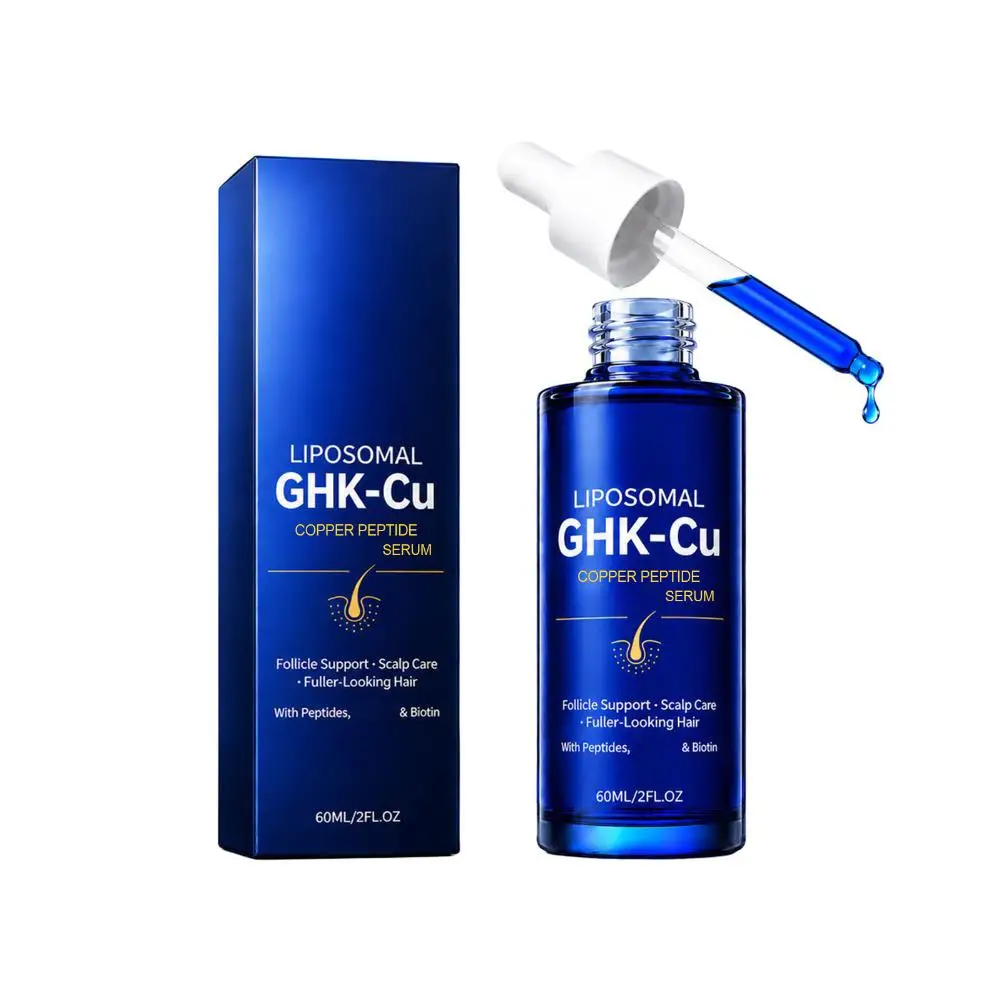 GHK-Cu Copper Peptide Hair & Scalp Care Serum 60ml Hair Growth Support Root Strengthen Nourishing Damaged Hair Repair Care