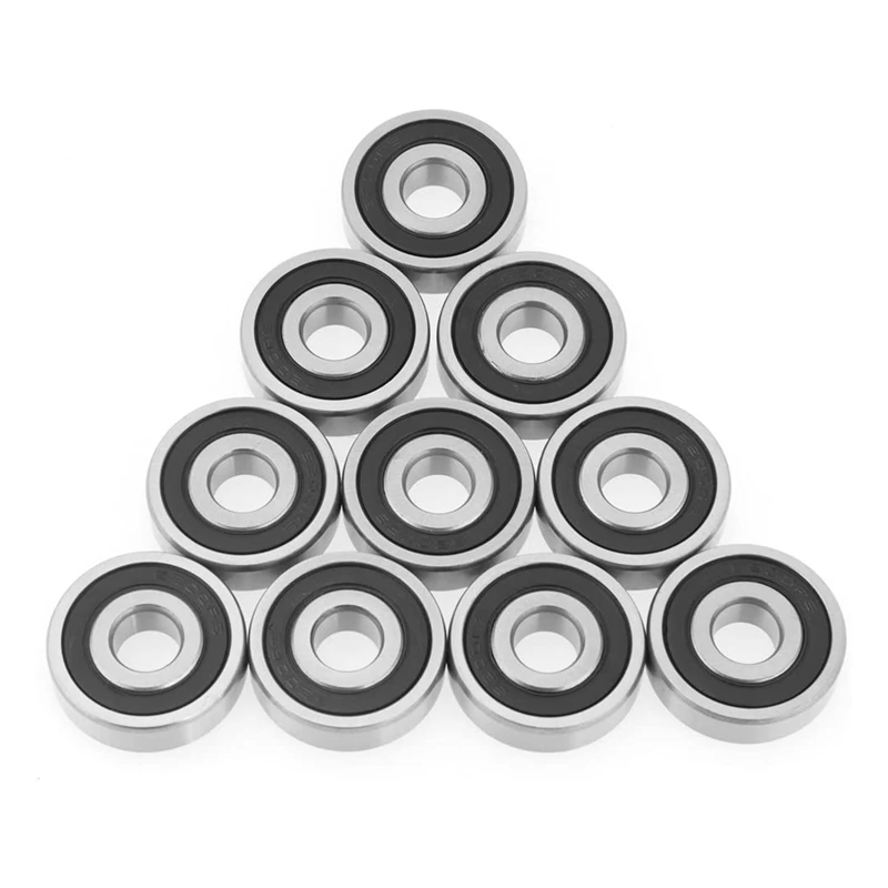 10Pcs/Set Bearing Balls 6200-2RS Double Rubber Sealed Steel Deep Groove Ball Bearing Size 10 X 30 X 9Mm