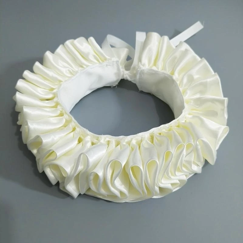Y5GC Festival Ruffle Faux Collar Victorian Renaissances Neck Ruff for Halloween Party