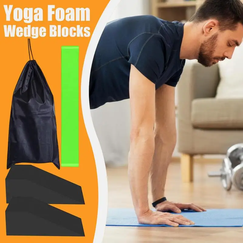 Yoga Foam Wedge Blocks Non-Slip Ergonomic Supportive Squat Ramp Lightweight Calf Stretcher Slant Board Yoga Prop Accessories For