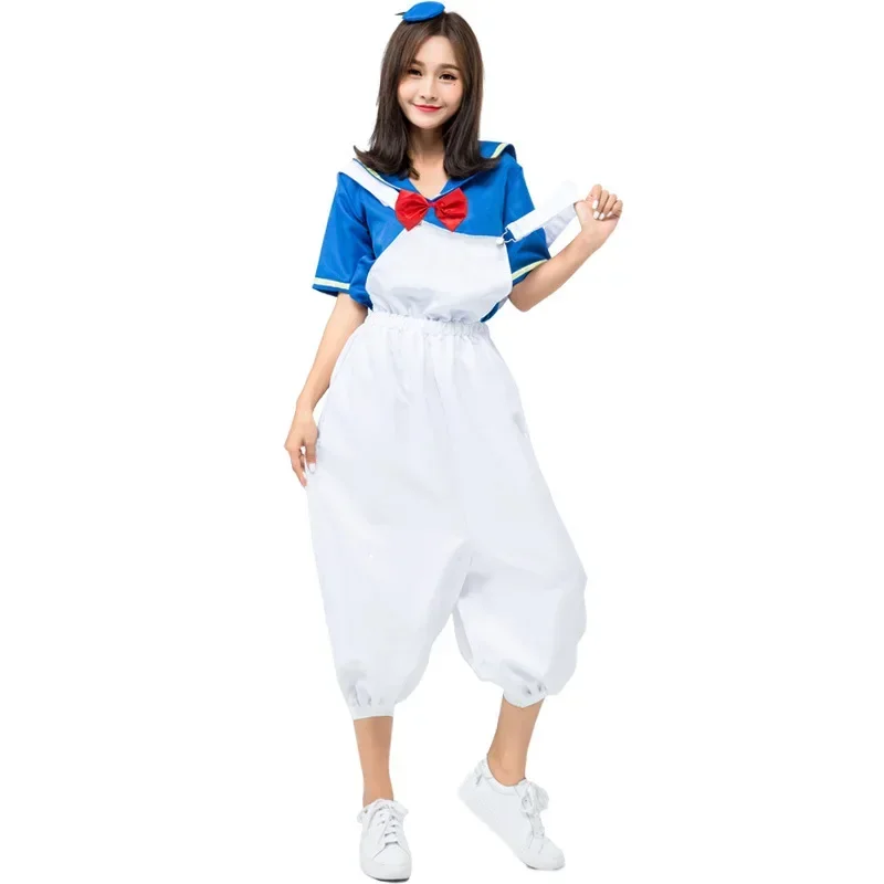 Adult Cute Duck Navy Sailor Costumes Cosplay For Girl Woman Halloween Game Stage Bar Costume Cosplay