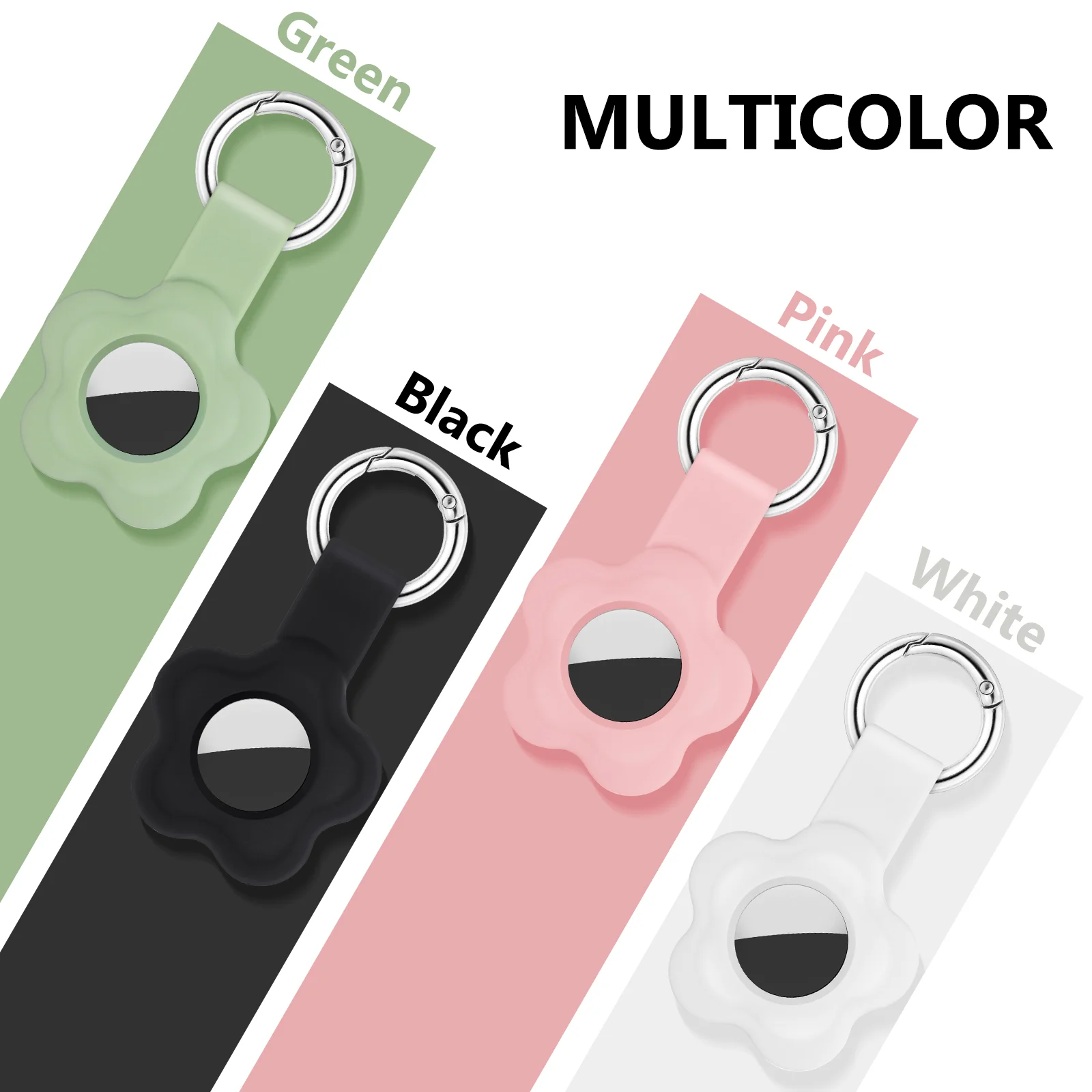 4 Pcs Case Keychain Fob Cover Silicone Tracker Compatible Protector Silica Gel Holder