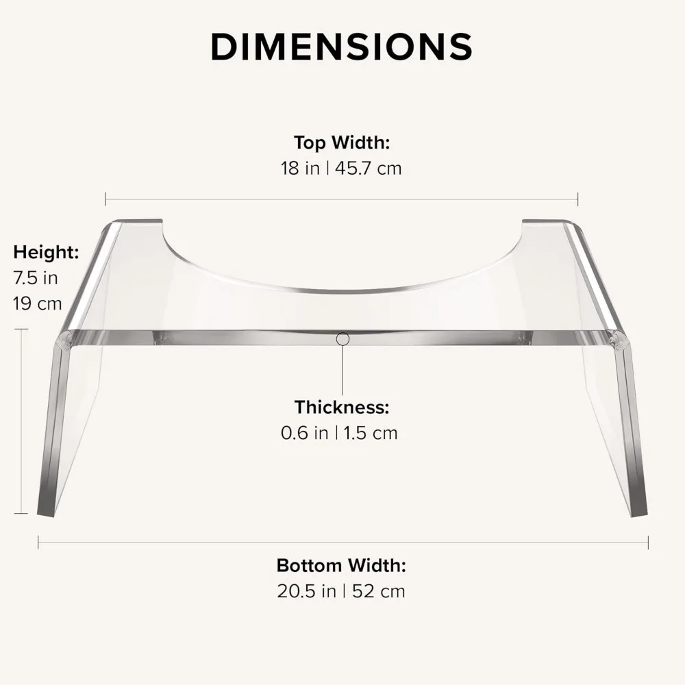 Durchsichtiger Tritthocker aus Acryl für Kinder – Töpfchentrainingshilfe, moderner Fußhocker für Kleinkinder, Badezimmer und Toilettenstuhl für Kinder |   7.5''