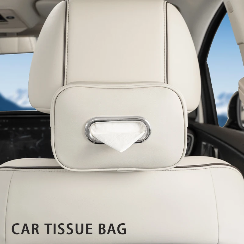 

Car tissue box bag Leather tissue storage bag Sitting, hanging, and hidden tissue bags Car seat interior accessories
