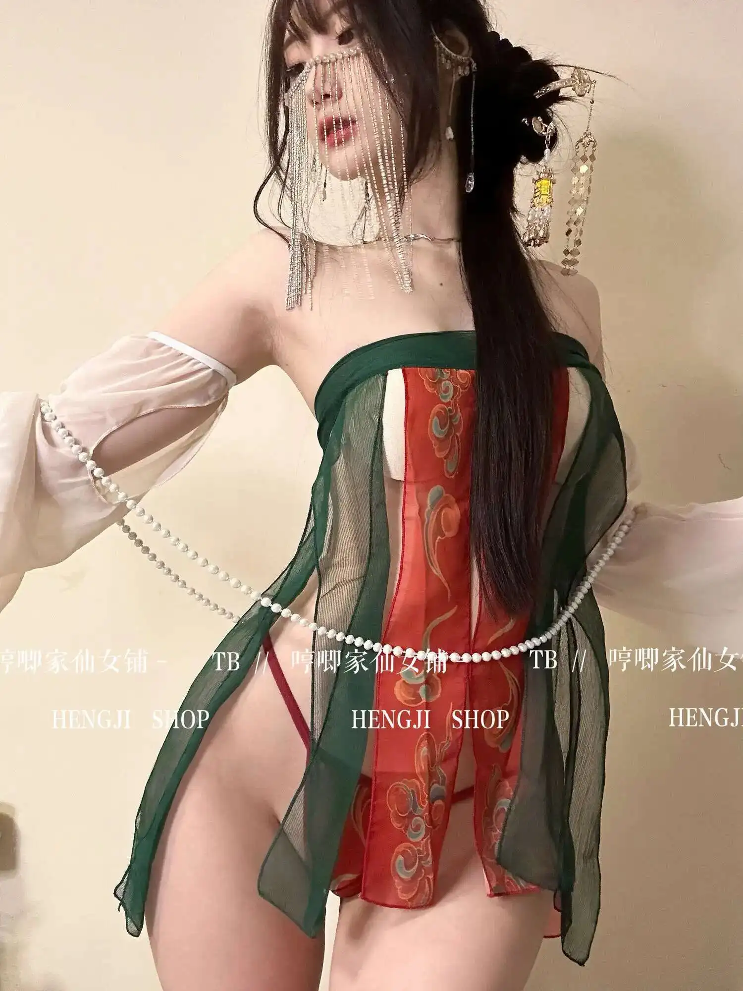 WOMENGAGA 고대 중국 유니폼 미니 드레스 슬래시 넥 우아한 댄스 여름 쉬폰 관점 골동품 이국적인 스타일 U8QR