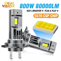 H7 Turbo LED CANBUS Lights Wireless Plug and Play Mini Lamp 30000LM H4 H11 9012 9005 9006 3580 CSP Car Headlight Bulbs with Fan