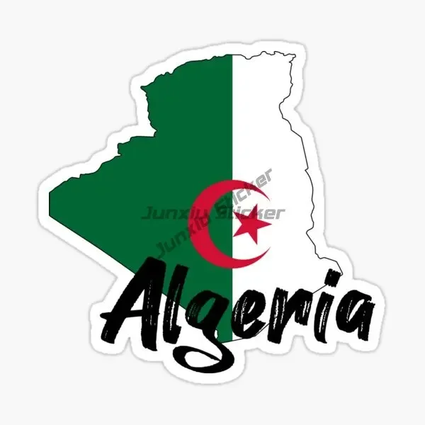 แอลจีเรียธงจักรยานDecalsไวนิลกระจกรถกันชนDecalsผนังด้านนอกสําหรับห้องเด็กรถบรรทุกสติกเกอร์หน้าต่างสําหรับรถจักรยานยนต์