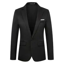 Blazer de negocios informal de alta gama para hombre, Chaqueta de traje ajustada con cuello vuelto de una hebilla, abrigos de diseño coreano, Primavera, moda