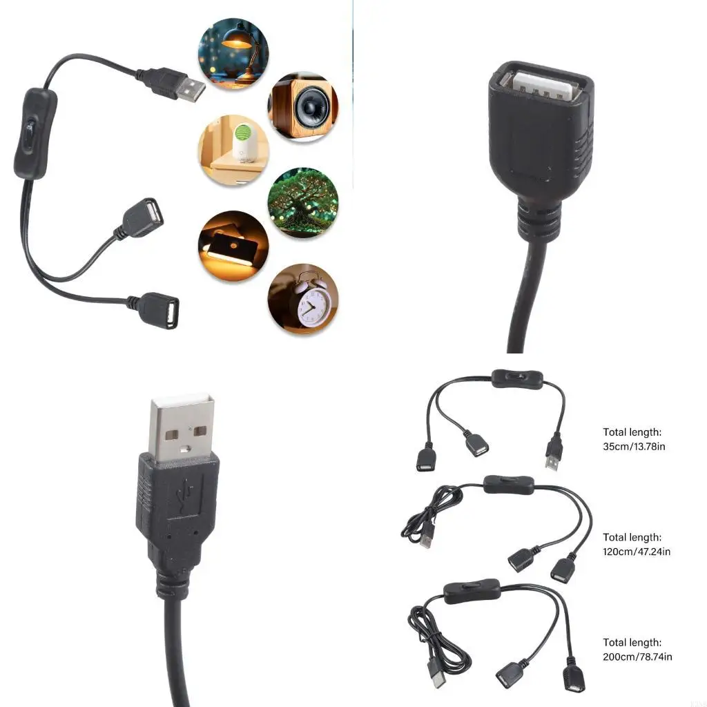 K3NB USB ذكر لمضاعفة شحن الإناث تحويلي الحبل تمكين 35 سم 120 سم 200 سم الخيار حل الشحن الجهاز السريع