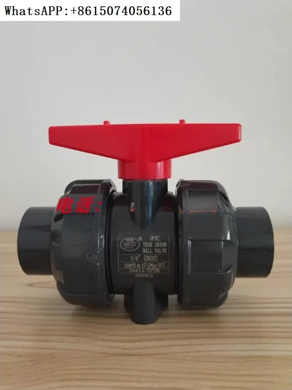 

WF UPVC ПВХ двойной активный шаровой кран EPDM пластиковый ручной клапан 63 75 90 110 мм