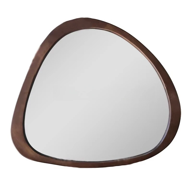 

Vintage style round bathroom mirror with solid wood frame wooden frame bathroom makeup mirror