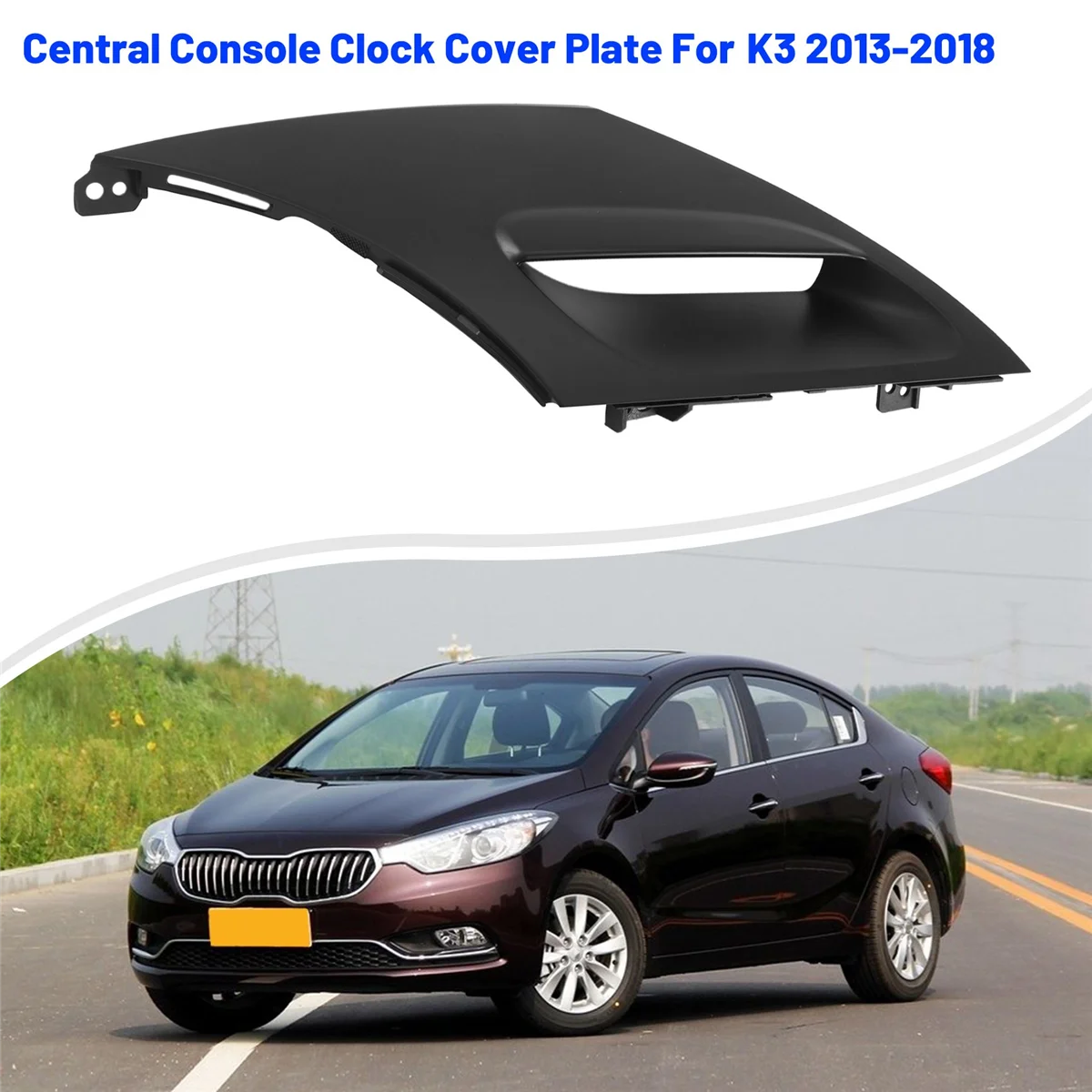Panel de instrumentos de coche 84745-B5000WK, placa de cubierta de decoración Central, consola Central, placa de cubierta de reloj para Kia K3 2013-2018
