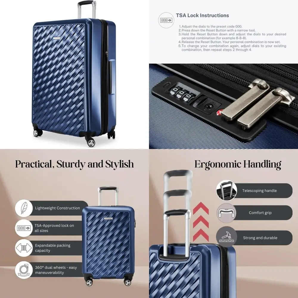 

расширяемый твердый багаж с легким дизайном для легких путешествий, стильный и прочный