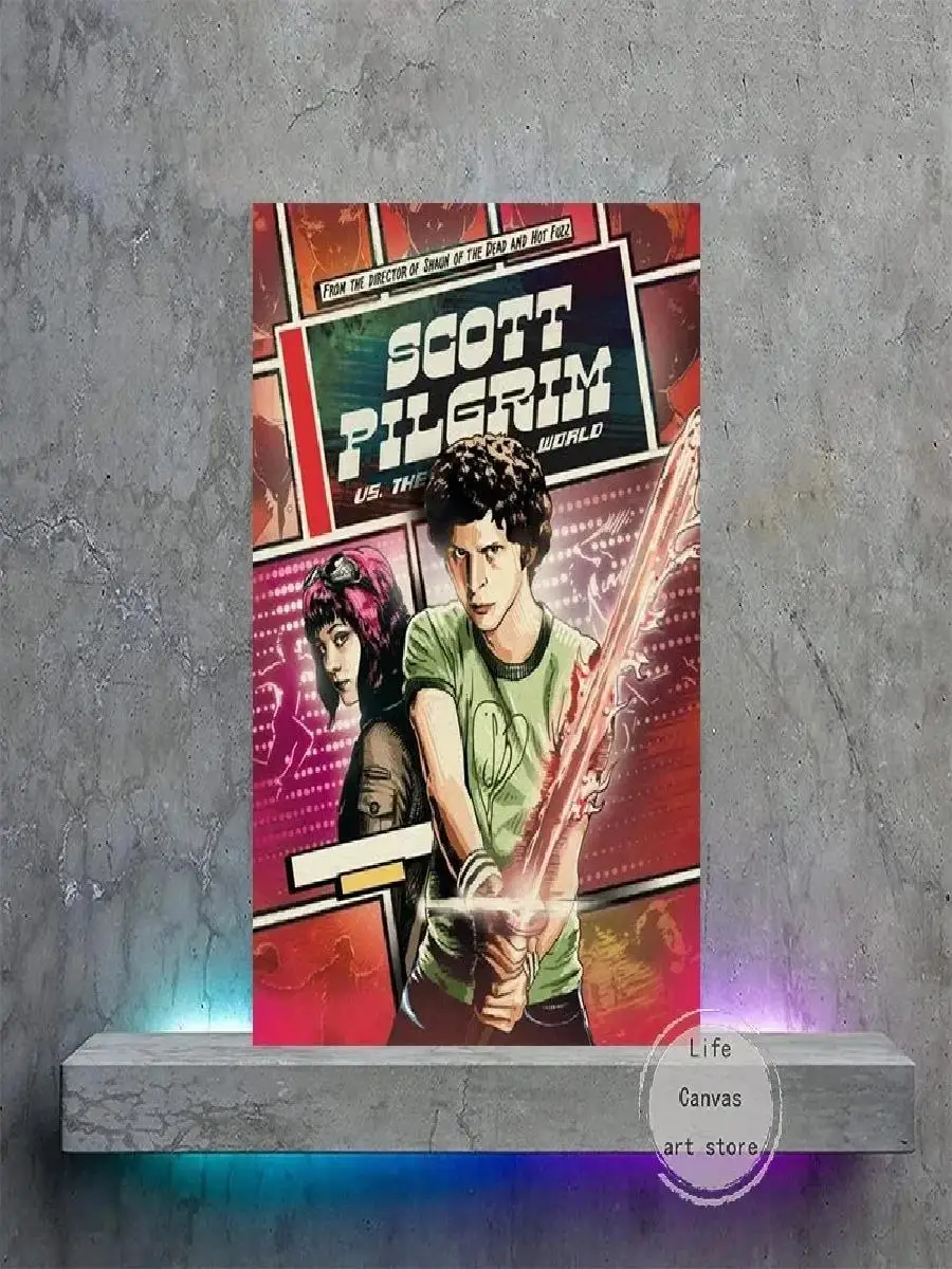 Vintage Scott Pilgrim Vs The World Anime Comedy Art Poster Canvas Painting  Wall Print Picture for Living Room Home Decor  Movie