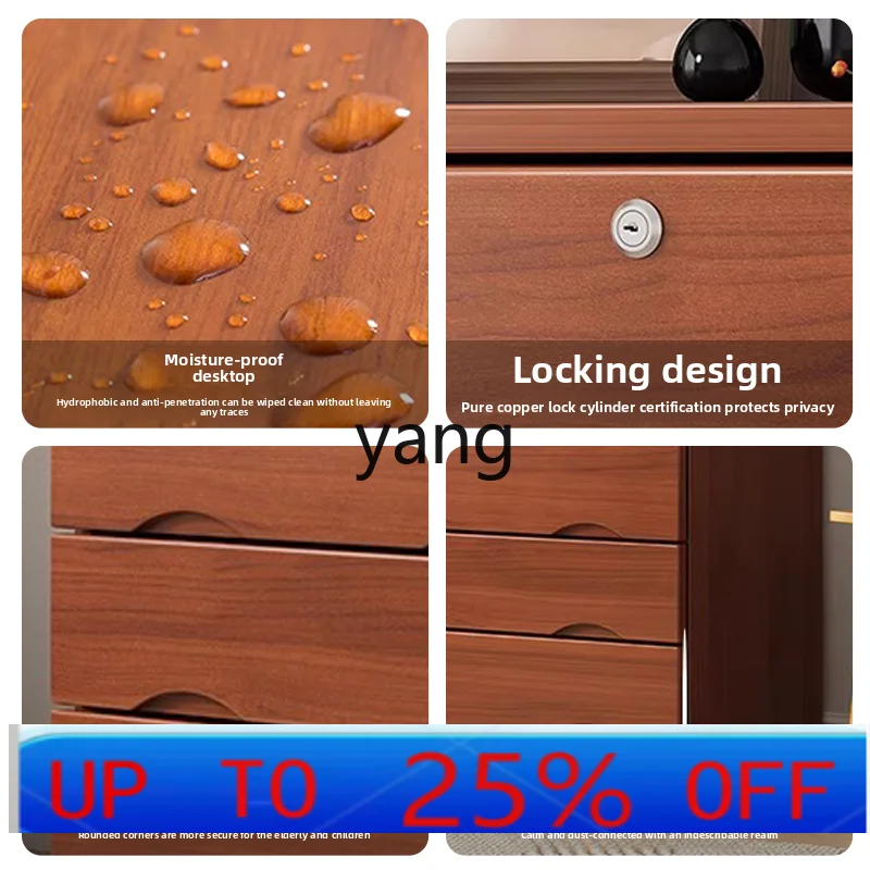 

LMM solid wood chest, simple modern storage cabinet, bedroom chest of drawers, entrance drawer cabinet