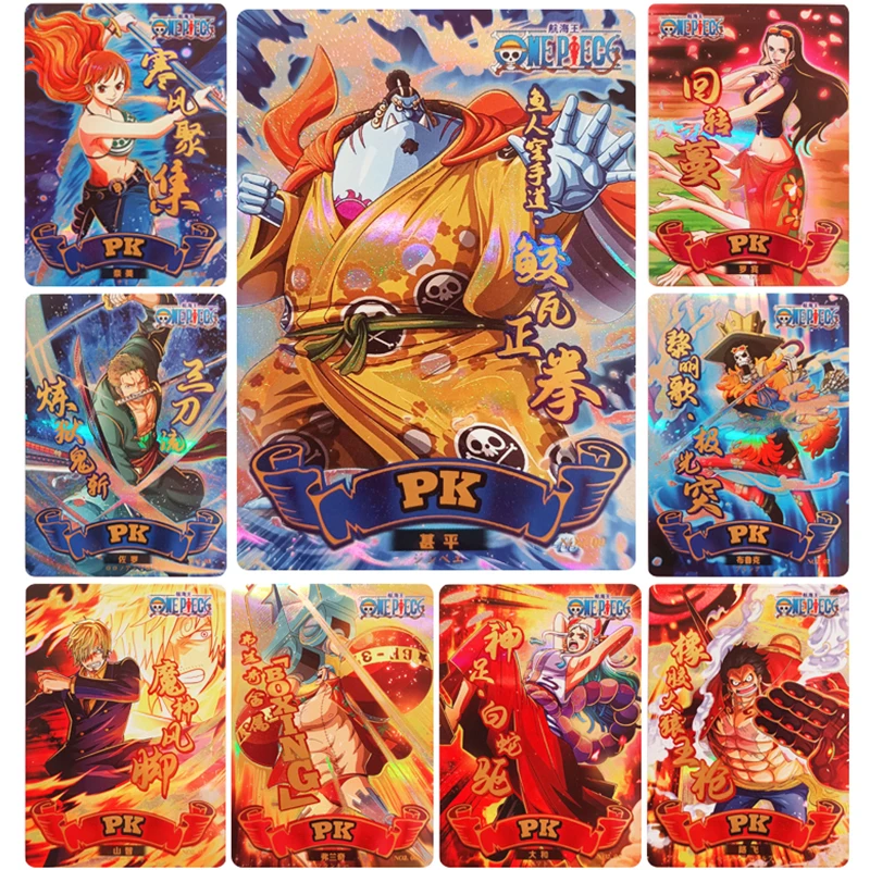 ONE PIECE PK series 18pcs/set Collection card Nami Jinbe FRANKY BROOK Anime characters Flash card Cartoon toys Christmas gift