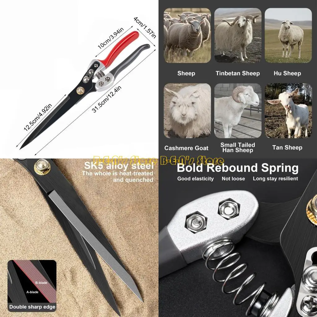 Y1AD Grass Shear Sheep Steel Double Cutter Strong Spring Suitable For Cattle Sheep