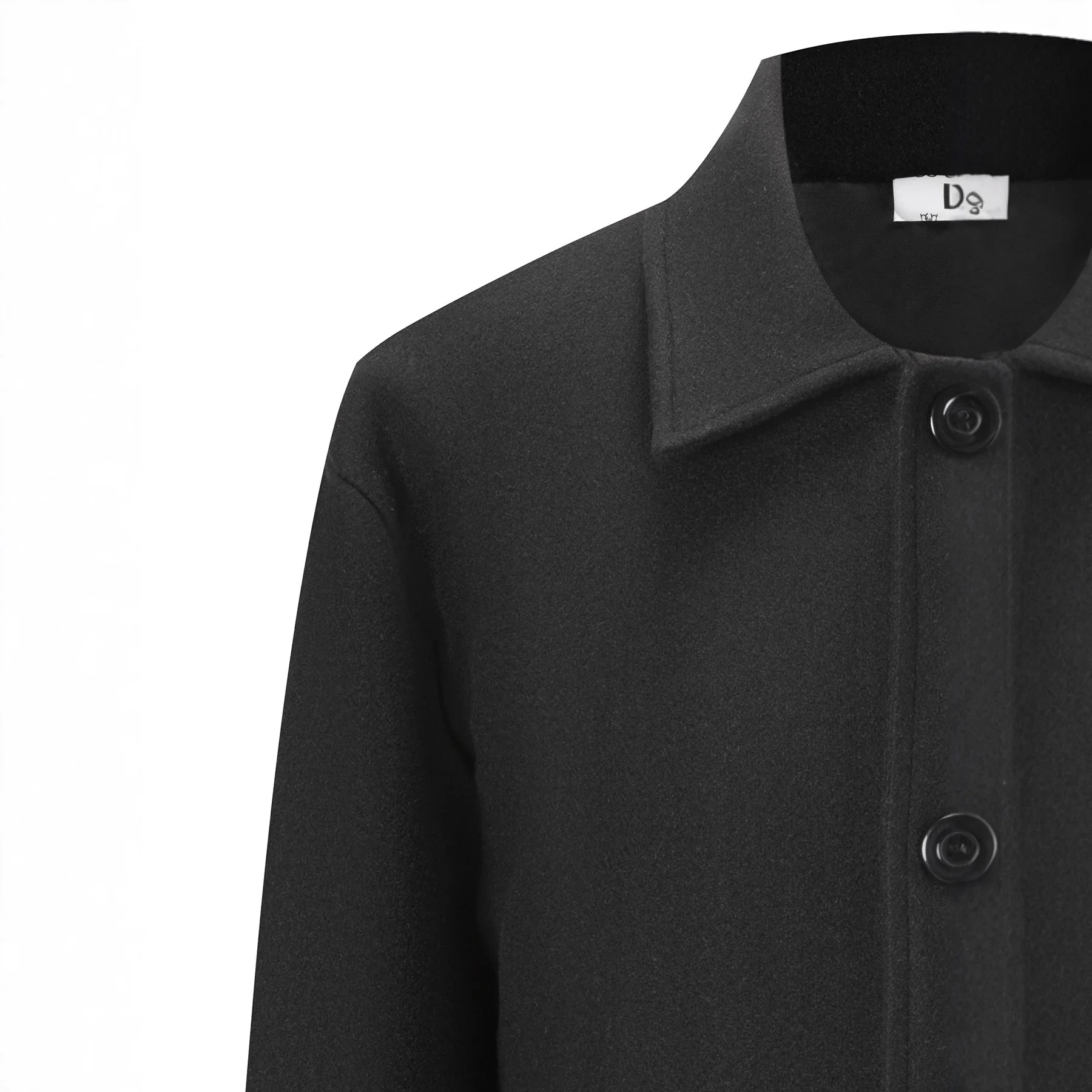 Coat Men's Medium And Long Thickened Double-Sided Woolen Windbreaker Winter Lapel Wool Jacket Grey