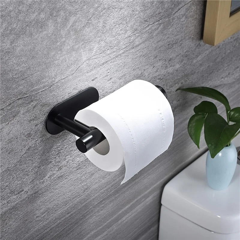 No-Drill Wall-Mounted Plastic Toilet Paper Holder, Multi-Functional Roll Paper Holder,Wall-Mounted No-Drill Design,Tissue Holder