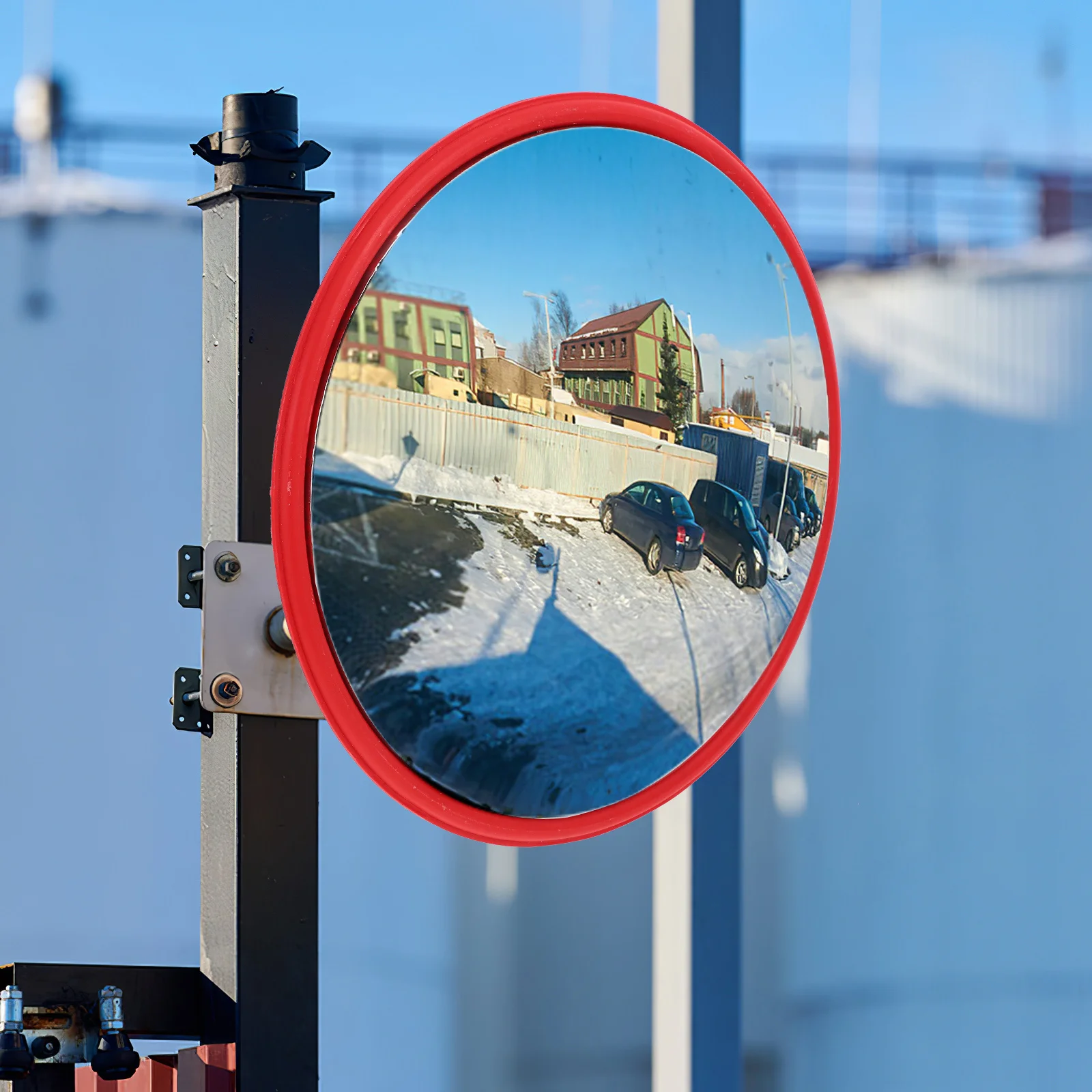 30Cm Wide Angle Safety Mirror High Definition Curved Traffic Convex Lens For Outdoor Blind Spot Parking Driveway Road Security