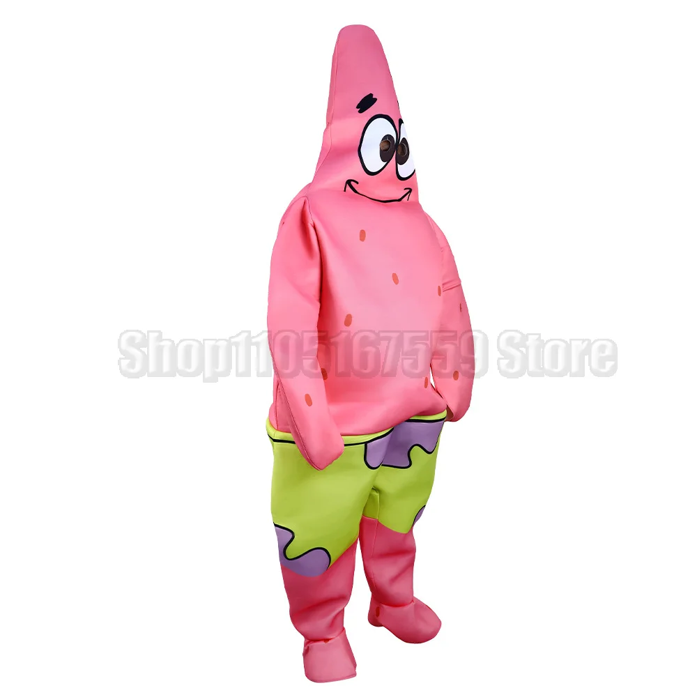 Anime SquarePants Cosplay Costume Sponge Patrickstar Jumpsuit for Women Girls Men Boys Halloween Carnival Party Costumes