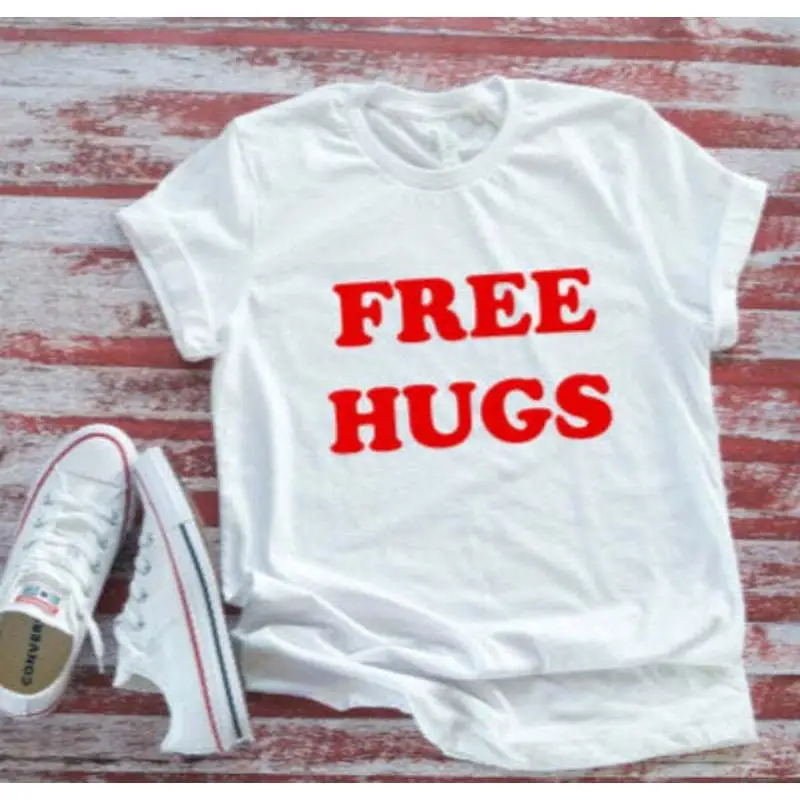 Free Hugs White T Shirt