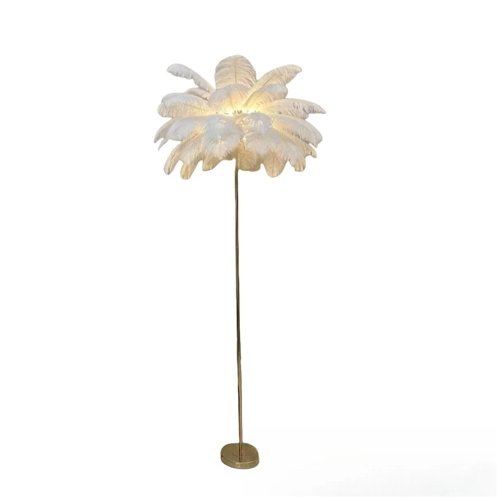 

Ostrich feather floor lamp Nordic simple romantic bedroom bedside lamp wedding