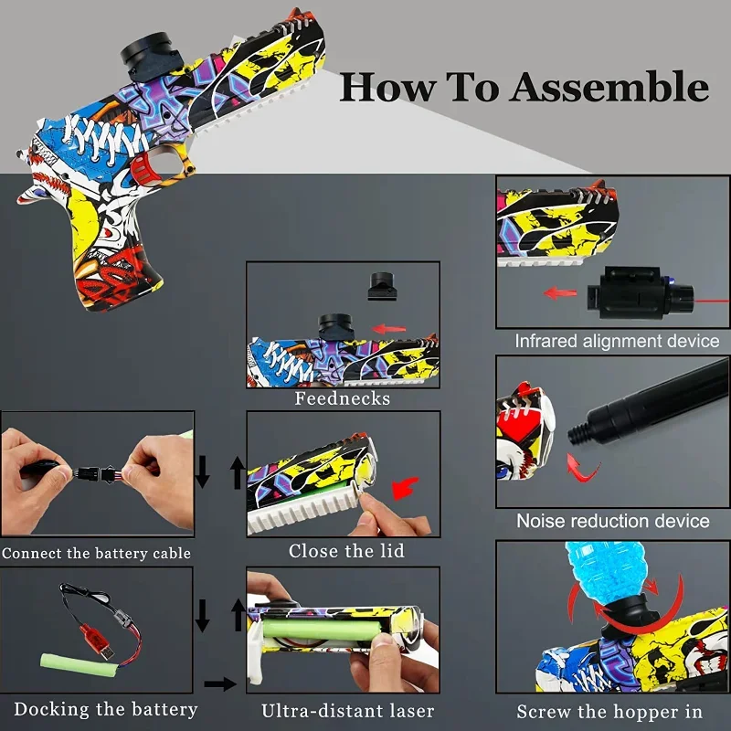 Pistola de gel de bola eléctrica, pistola Balster de gel ecológica, juguete para niños, pistola de aire, pistola de aire para niños