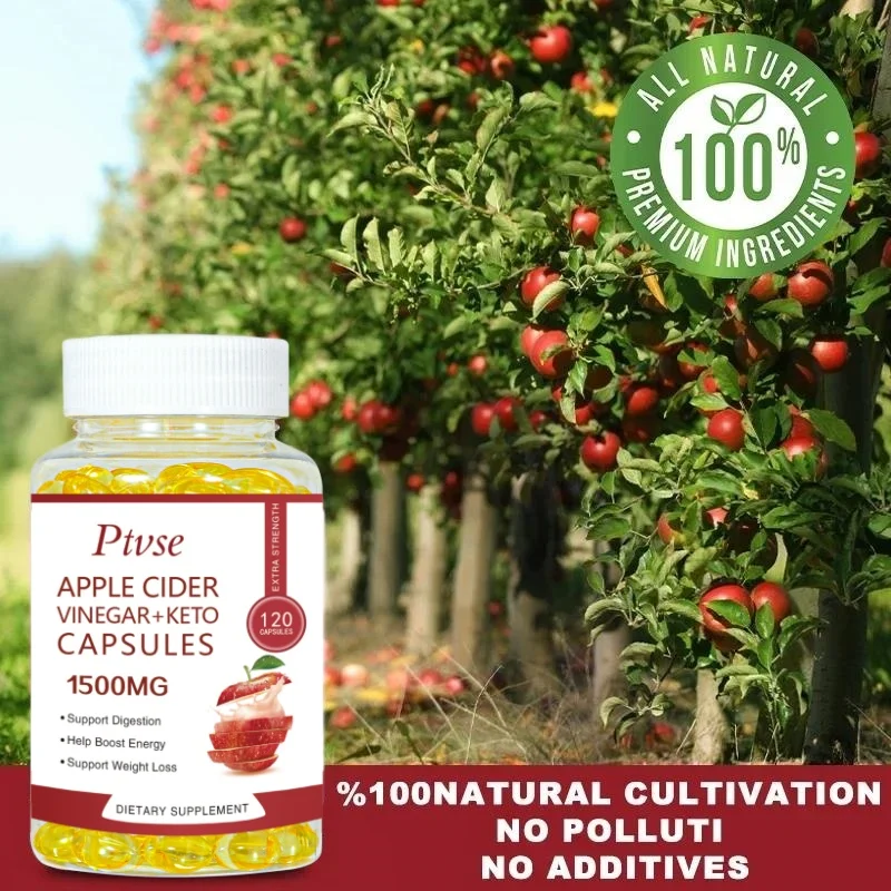 Apple Cider Vinegar Capsules Contain Potassium, Enzymes and Amino Acids To Promote Digestive and Detoxification Health