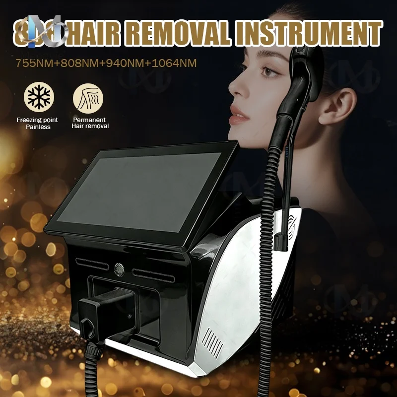 

Diode Laser Hair Removal Device 755/808/940/1064NM Ice Point Painless Permanent Hair Removal Machine for Home Use