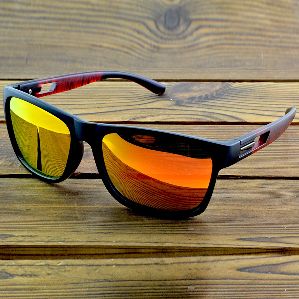 Clara Vida Dude Red Frame Yellow Mirrored Lenses Polarized Polarized Beach Gear UV400 UV100% Quality Sunglasses