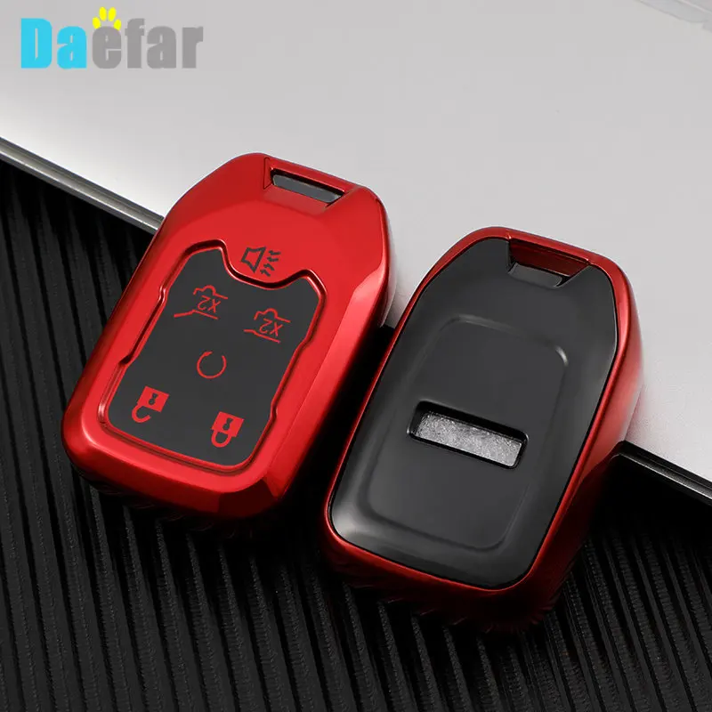 6 Buttons Soft TPU Car Key Cover Case For Chevrolet 2015 2016 Gmc Yukon Suburban Tahoe Smart Auto Accessories Key Ring