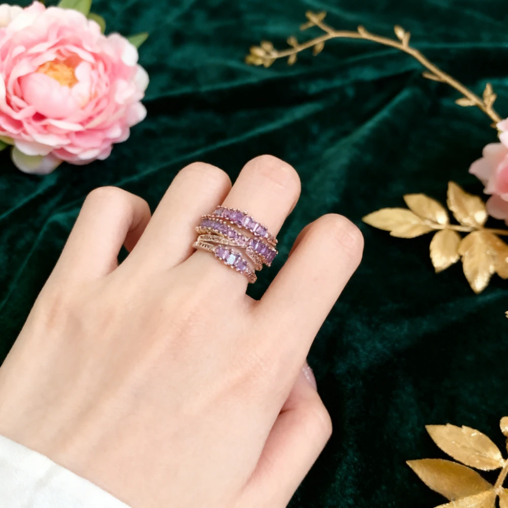 

Premium Jewelry Modern Simple Women's Rings High-end Light Luxury Banquet Valentine's Day Birthday Gift