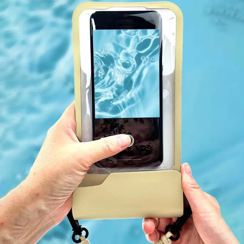 Adjustable Strap Waterproof Phone Pouch Lightweight Sealed Crossbody Dry Bag Solid Color ABS Transparent Hanging Neck Bag view 4
