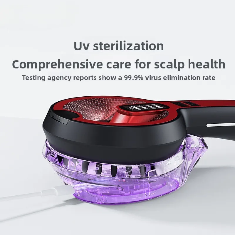 Electric Massage Comb Induction Liquid Red Light Hair Growth Comb Vibration Massage Heating