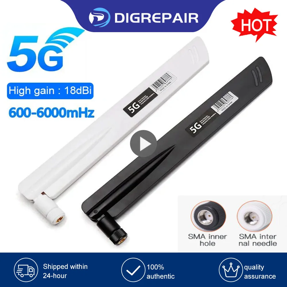 18dBi เสาอากาศ WiFi เต็มย่านความถี่5G 3G4G เสาอากาศ SMA ตัวผู้เครื่องขยายสัญญาณเราเตอร์ WLAN สำหรับเราเตอร์อินเตอร์เน็ตไร้สายการ์ดเครือข่ายไร้สาย