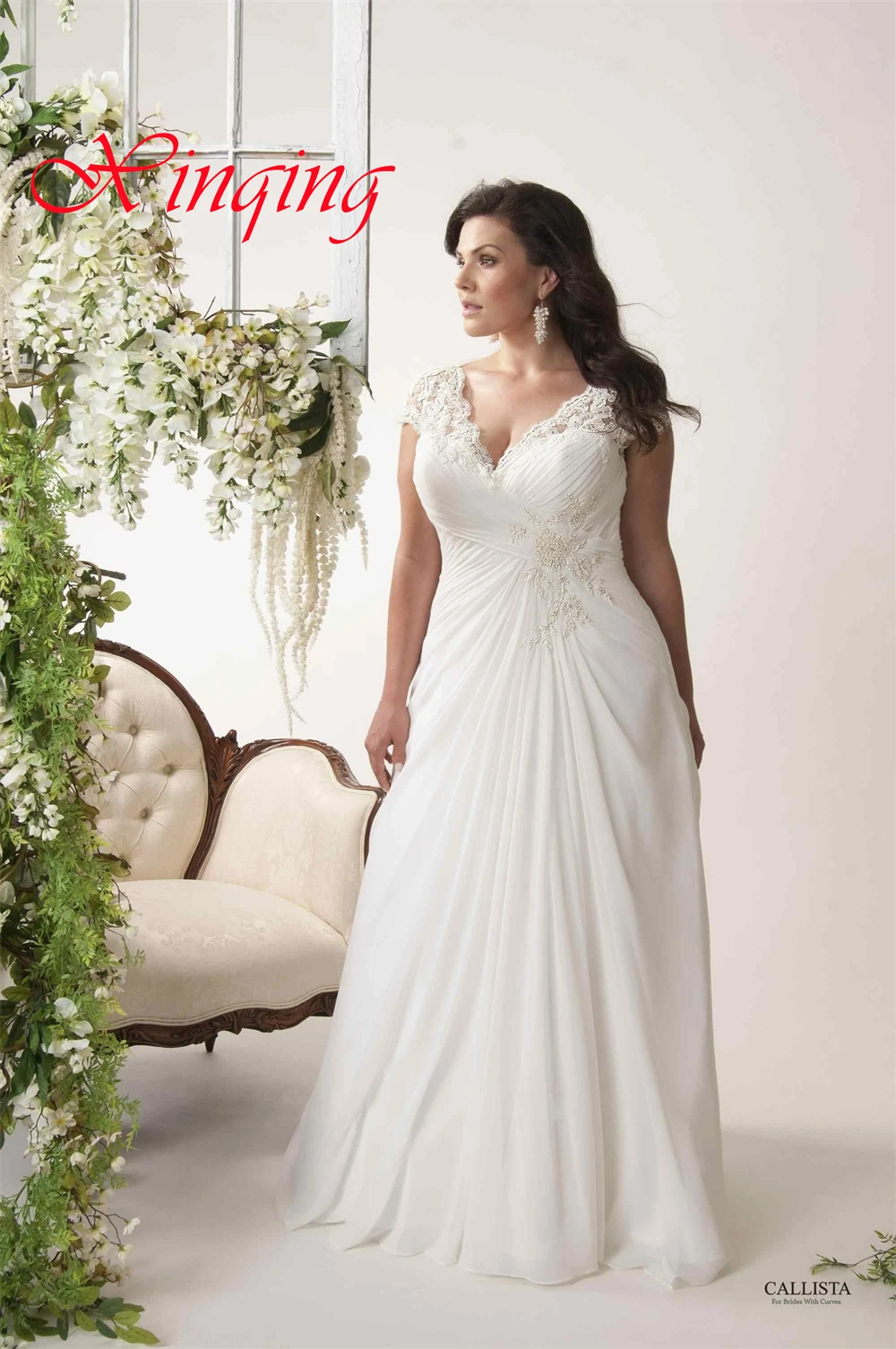 

Customized Classic White Wedding Dresses Elegant V-Neck Short Sleeves Heavy Industry Wedding Dresses Special Occasion Gowns