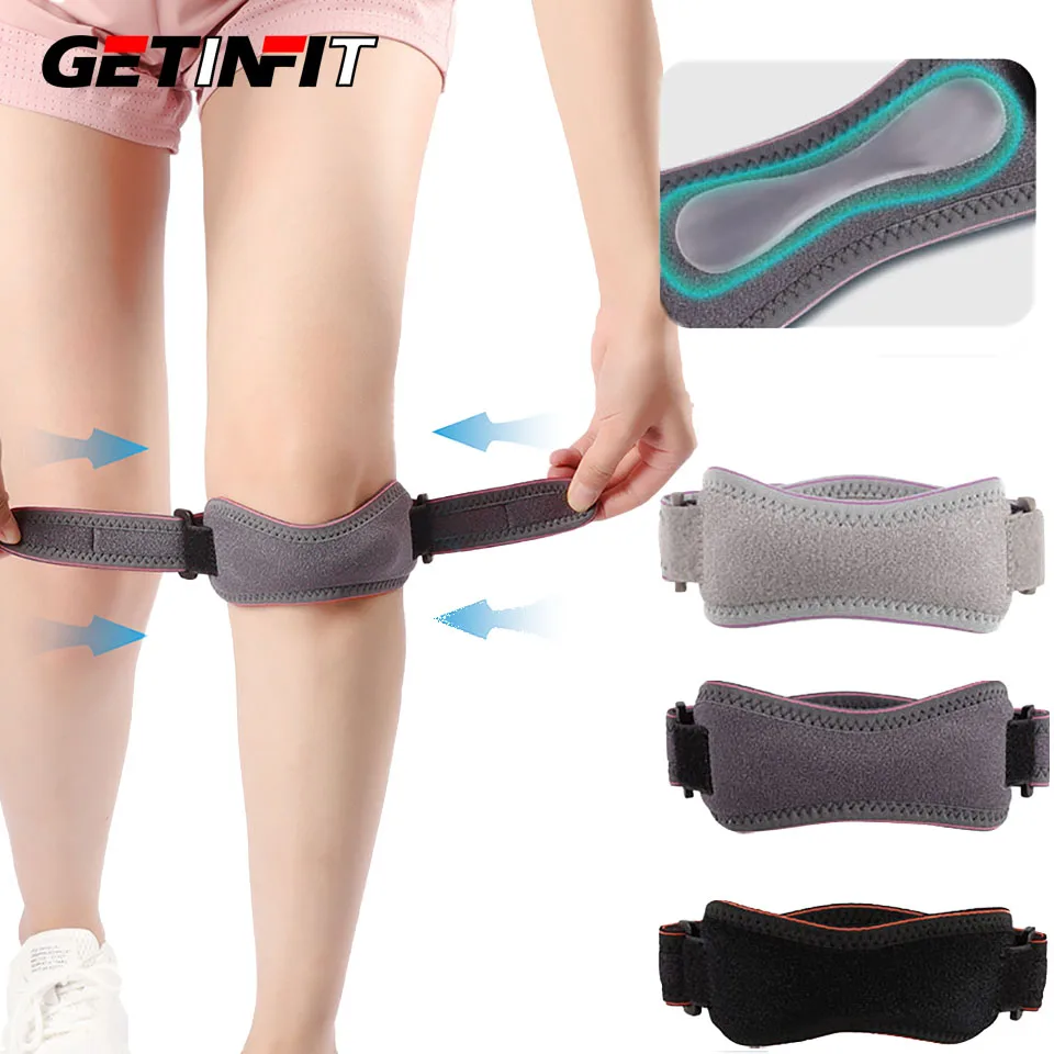 1Pcs Silica Gel Knee Tendon Strap Protector Knee Pad Adjustable Patella Kneecap Band Running Exercise Cycling Gym Knee Support