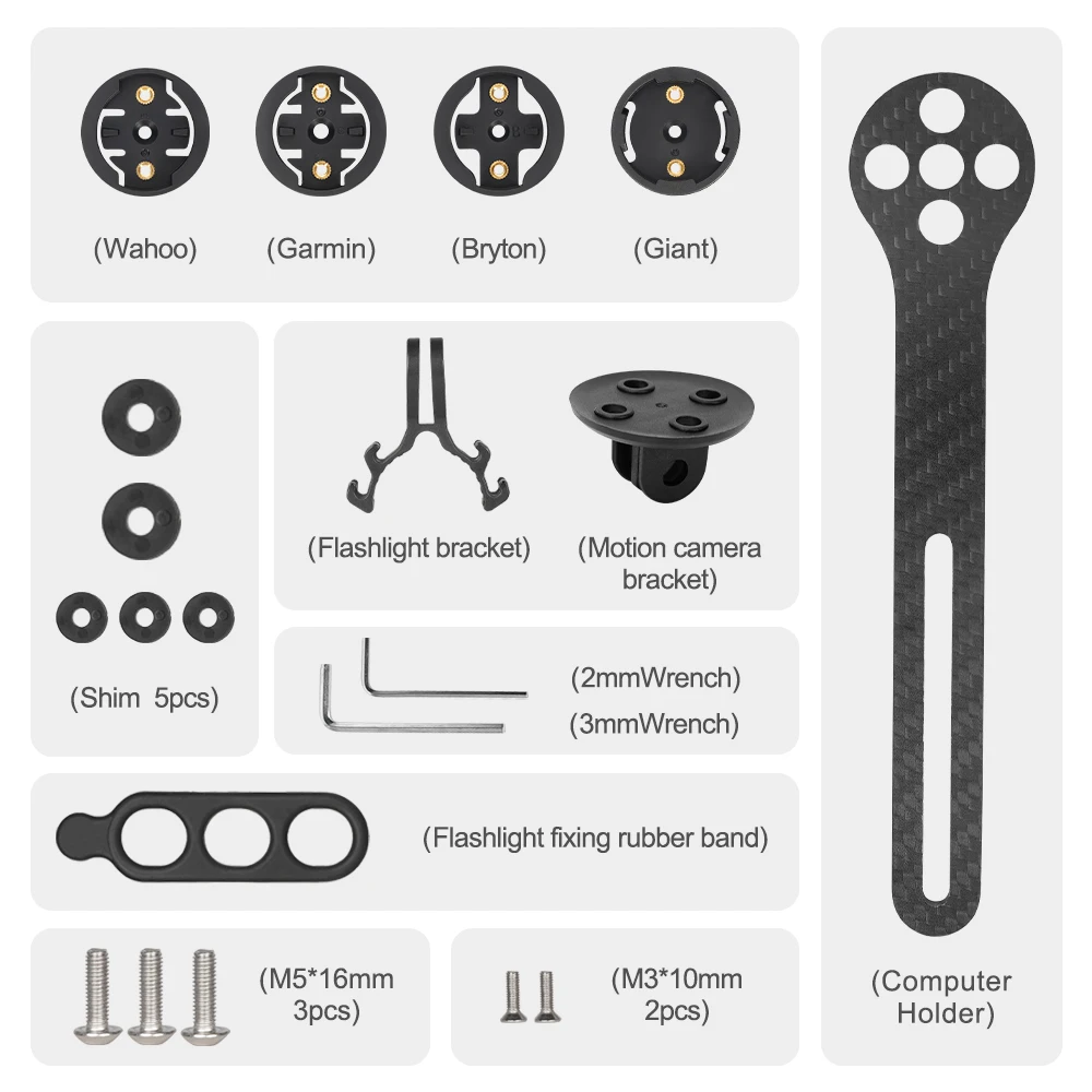 Держатель для велосипедного компьютера, карбоновый велосипедный компьютер, секундомер, держатель для спидометра для Wahoo Garmin Giant Bryton, держатель для фонаря