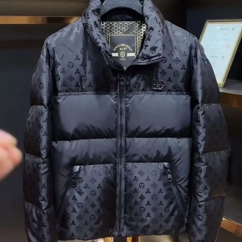 European winter new cotton clothes 2025 thermal stand-up collar printed jacket fashionable and slim