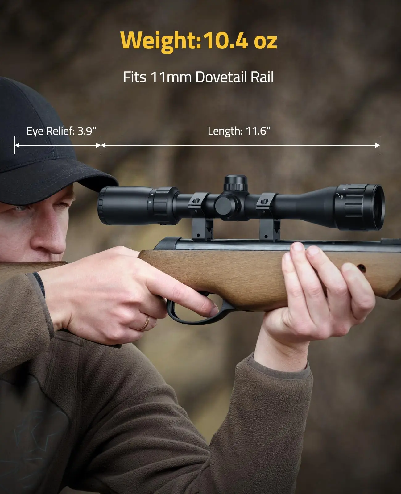 CVLIFE Rifle Scope 3-9x32 AO Optics Riflescope Sighting Crosshair Reticle Sights Adjustable Diopter for 11mm Dovetail Rail