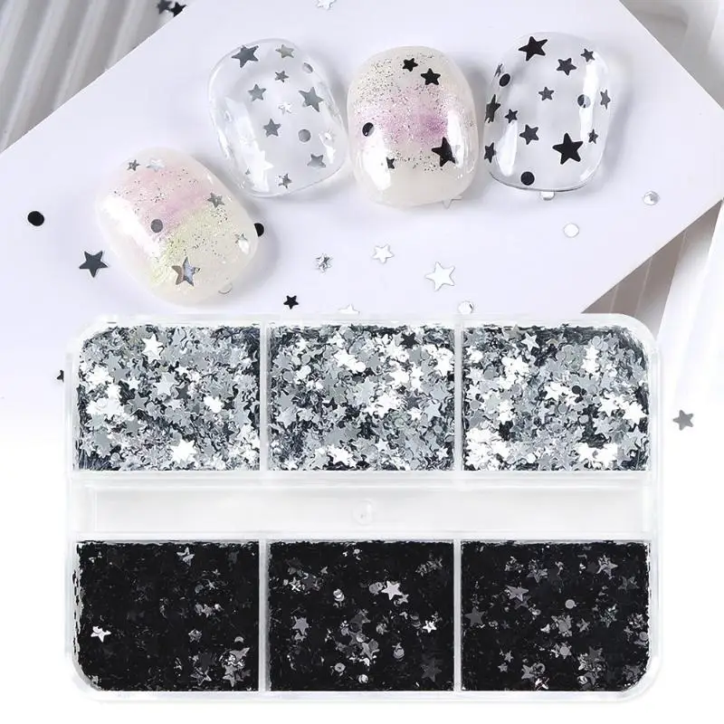 Mini Sparkling Star Nail Glitter Pentagram Decoration Cute Accessories Nail Salon DIY Art Design Manicure Tool