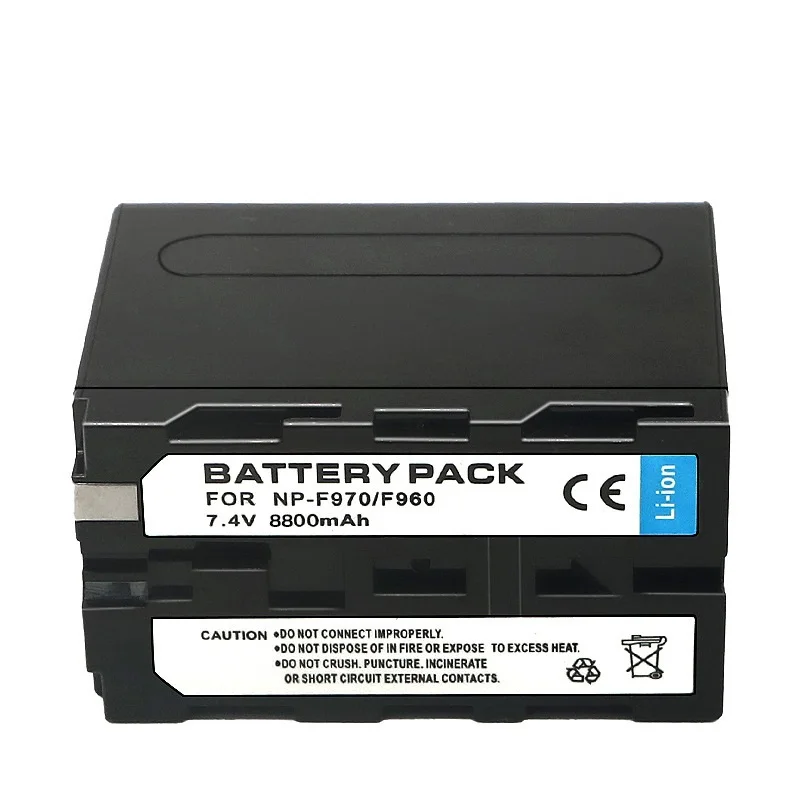 8800mAh NP-F970 NP-F960 bateria do Sony CCD-SC55 SC65 PLM-100 CCD-TRV35 MVC-FD91 MC1500C dla Godox,YONGNUO światło LED do kamery