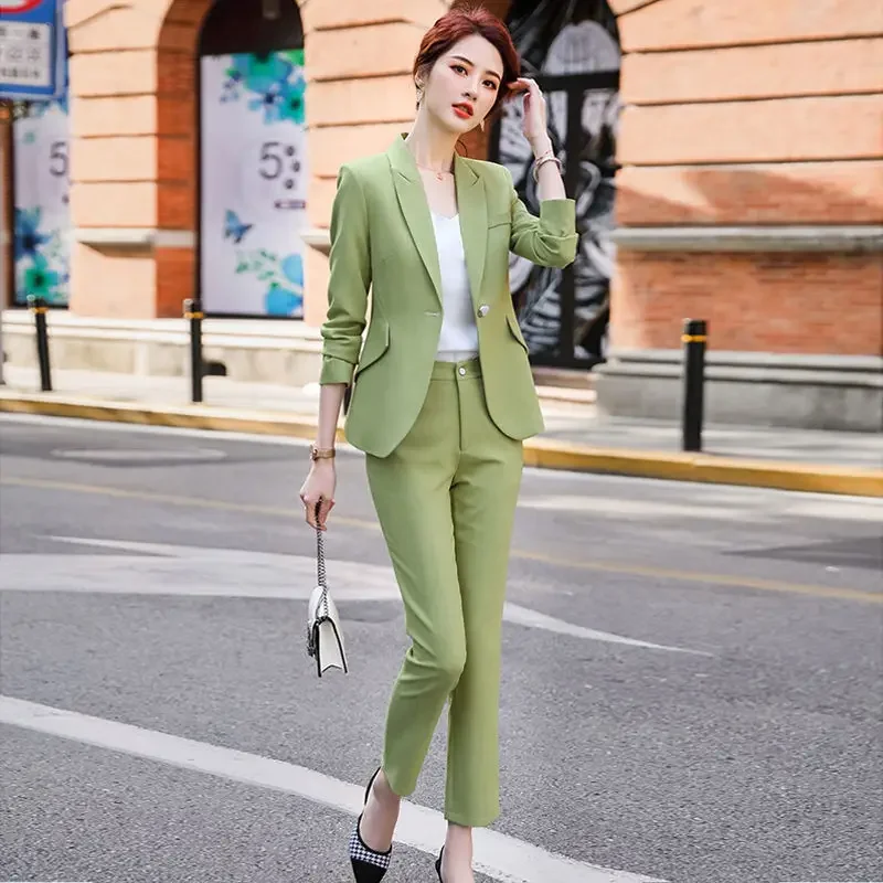 Womens Matching Sets Sexy Formal Kit 2 Piece Outfit 2024 Blazer Suit Pant Summer Pants Office Set Two Fashion Pieces for Women