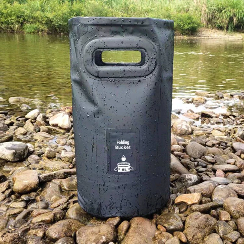 Cubo de agua plegable al aire libre, conveniente para acampar, Picnic, pesca, viaje