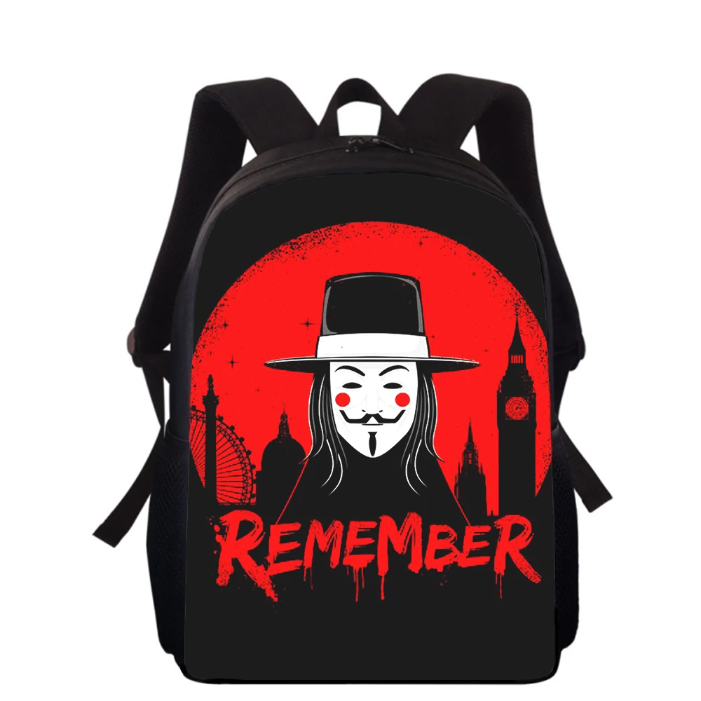 V Voor Vendetta 16 "3d Print Kids Rugzak Basisschool Tassen Voor Jongens Meisjes Terug Pack Studenten Schoolboekentassen