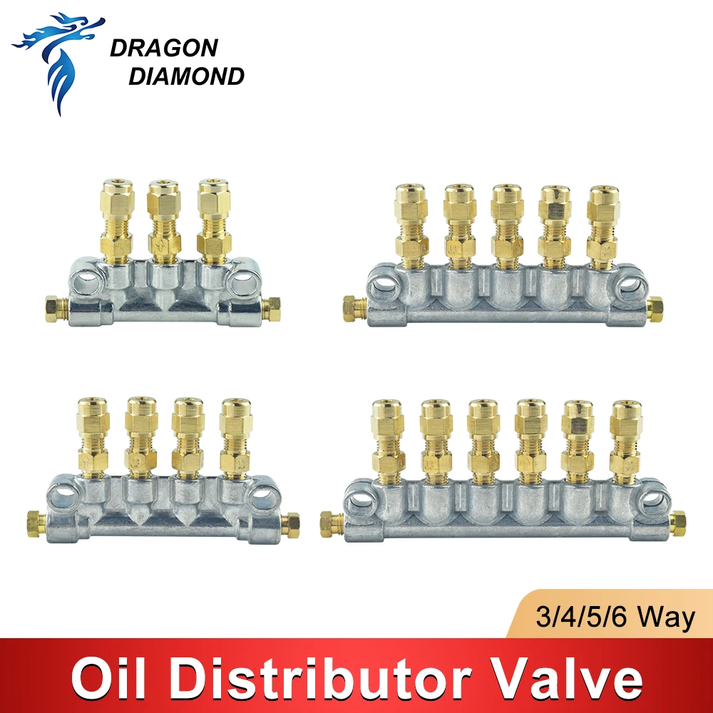 

1PC 3/4/5/6 Way Oil Piston Distributor Manifold Flow Limiter 4mm Outlet Adjustable Oil Separator Central Lubrication System